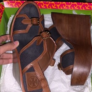 Tori Burch florian high wedge sandal shoe